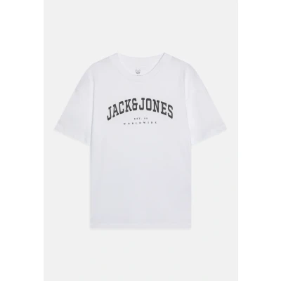 Image of JACK &amp; JONES Boys Jjecaleb Varsity Tee Ss O Neck Sn Jnr T Shirt, White/fit: loose, 140