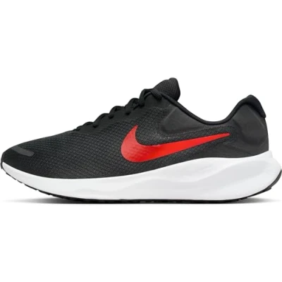 Image of Nike Performance Revolution 7 Neutral running shoes, Men&#039;s, Size: 6/6.5, Black/universal red/white Textile/synthetics