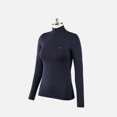 Image of Animo Ladies Dullip Turtleneck Training Polo Navy IT44 UK12 Horse Riding Equestrian