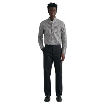 Image of GANT Regular Twill Chinos, Men&#039;s, Size: 33x34, Black