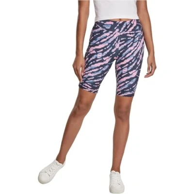 Image of Urban Classics Ladies TIE DYE Cycling Shorts, Women&#039;s, Size: Small, Darkshadow/pink