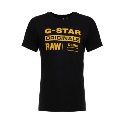 Image of G STAR Graphic LOGO Print Tshirt, Men&#039;s, Size: Large, Dark black