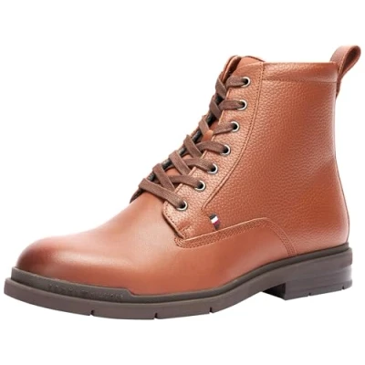 Image of Tommy Hilfiger FLEX WARM Check Laceup ankle boots, Men&#039;s, Size: 9, Winter cognac Leather