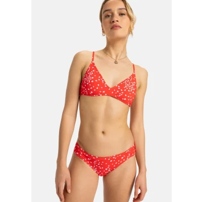 Image of Roxy Classics Moderate Bikini bottoms, Women&#039;s, Size: Small, Poppy red dancing ditsy swim