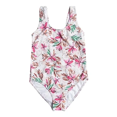 Image of Roxy Happy Tropical ONE Piece Swimsuit for kids, Size: 16y, Rose/white