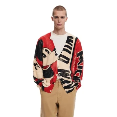 Image of Desigual Cardigan, Men&#039;s, Size: Large, Red