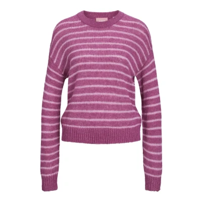 Image of JJXX Jxpenelope CREW NECK Jumper, Women&#039;s, Size: Small, Fuchsia red stripesmoonlite mauve