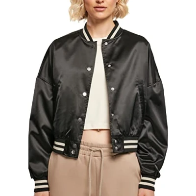 Image of Urban Classics Oversized Bomber Jacket, Women&#039;s, Size: XXL, Black