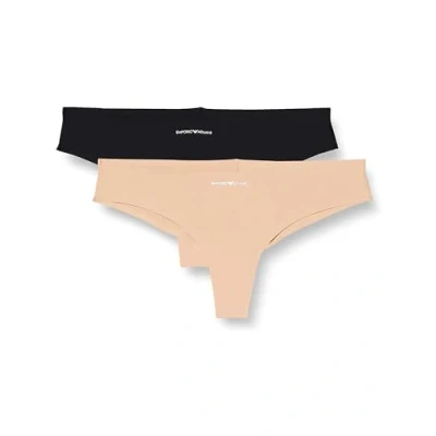 Image of Emporio Armani Brazilian Brief 2 PACK Briefs, Women&#039;s, Size: Small, Nero