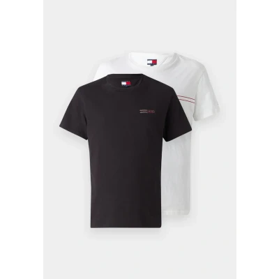 Image of Tommy Jeans SLIM MIX 2 PACK Basic Tshirt, Men&#039;s, Size: 50, Ecru/black