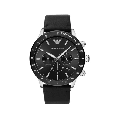Image of Emporio Armani Chronograph watch, Men&#039;s, Size: One Size, Black