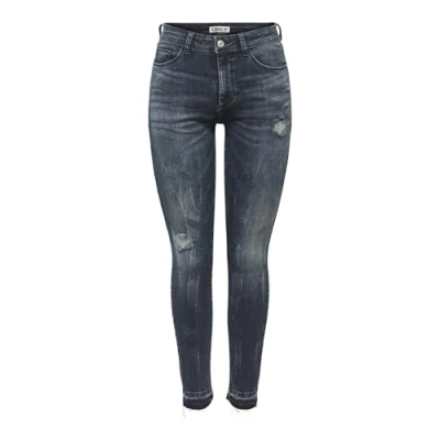Image of ONLY Onlrush Jeans Skinny Fit, Women&#039;s, Size: Lx30, Blue black denim