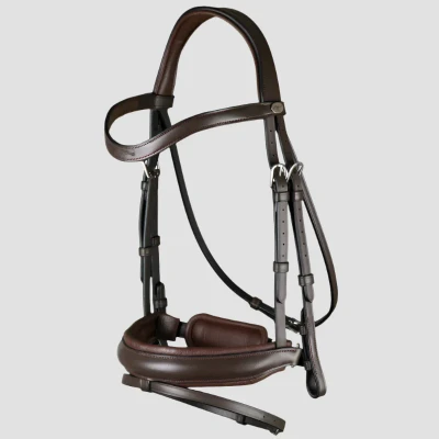 Image of Dy&#039;on Working Collection Bridle Combination Noseband with Wide Cob/VB Brown