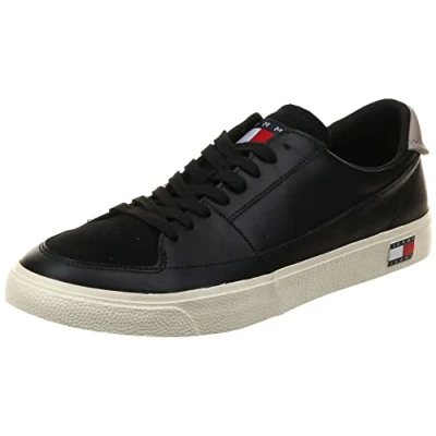 Image of Tommy Jeans Trainers, Men&#039;s, Size: 9.5, Black leather and imitation