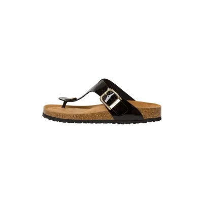 Image of Tamaris Tbar sandals, Women&#039;s, Size: 6.5, Black patent Synthetics