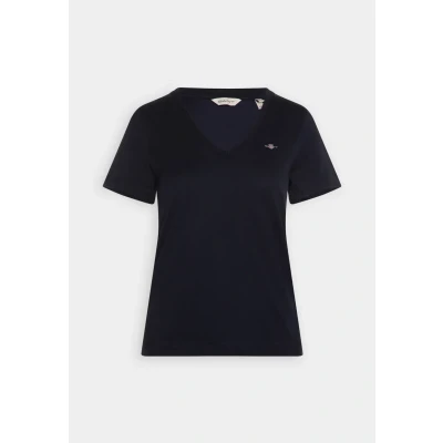 Image of GANT REG Shield Basic Tshirt, Women&#039;s, Size: Large, Evening blue
