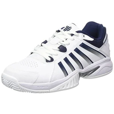 Image of K SWISS Receiver V Multicourt tennis shoes, Men&#039;s, Size: 11, White/peacoat/silver shoes
