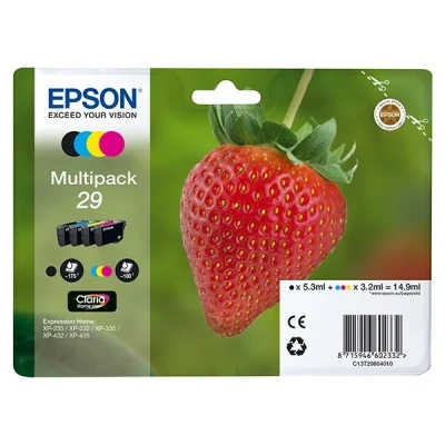 Image of Epson 29 Strawberry Genuine Multipack, 4 colours Ink Cartridges, Claria Home