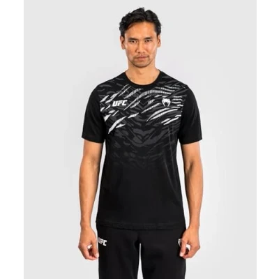 Image of Venum UFC Authentic Fight Night 4.0 Replica MENS Print Tshirt, Men&#039;s, Size: XXL, Black