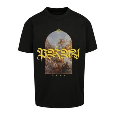 Image of Upscale by Mister Tee PRAY Painting Print Tshirt, Size: Large, Black