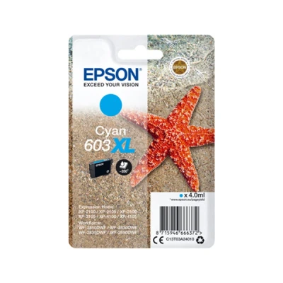 Image of Epson 603XL Cyan Starfish High Yield Genuine, Ink Cartridge