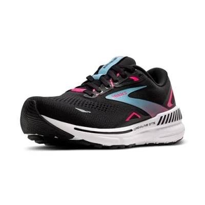 Image of Brooks GTS 23 GTX Stability running shoes, Women&#039;s, Size: 5, Black knockout pink aqua Textile