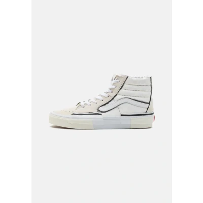 Image of Vans SK8 Reconstruct Unisex Hightop trainers, Size: 5, Marshmallow/white Leather and textile