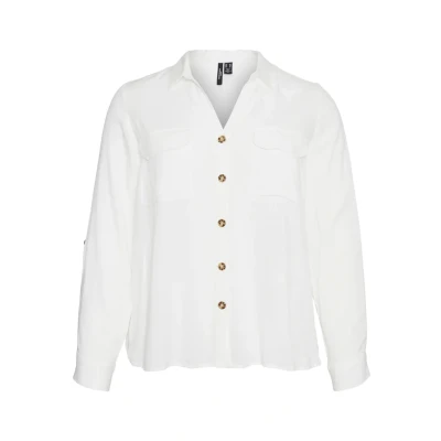 Image of Vero Moda Curve Vmbumpy Shirt NEW Tunic, Women&#039;s, Size: 18, Snow white
