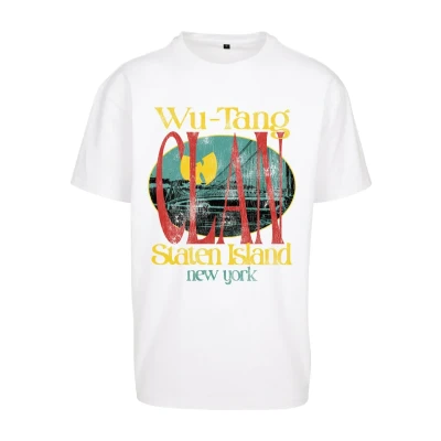 Image of Mister Tee WU TANG Staten Island Oversize Print Tshirt, Men&#039;s, Size: XL, White