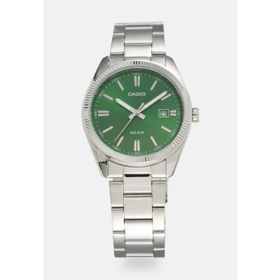 Image of Casio Watch silvercoloured/green, Size: One Size, Silver coloured/green