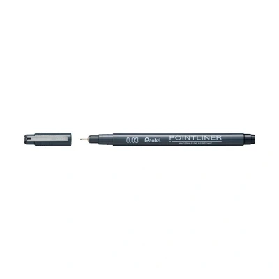 Image of Pentel Pointliner S20P 03A Fineliner Waterproof and Non Fast, 0.03 mm, Black