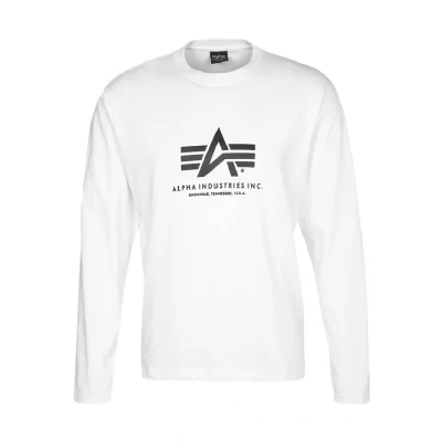 Image of Alpha Industries Basic T Ls Long Sleeve Shirt for Men, White, XS