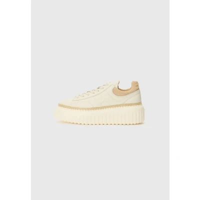 Image of Hogan H Stripes Women&#039;s Sneakers in ivory Nappa Leather with Rope Welt HXW6590FC60 N1M0CA9 Size, (ral 1013), 38 EU