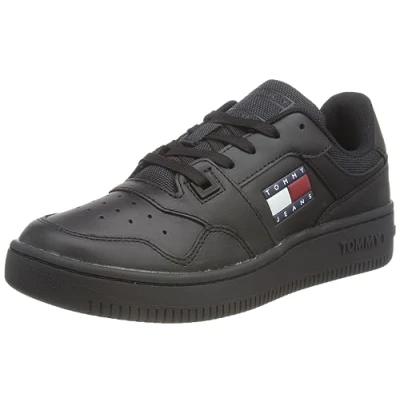 Image of Tommy Jeans Women&#039;s Tjw Retro Basket Ess En0en02434 High Top, Black Triple Black, 3.5 UK