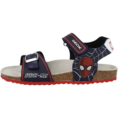 Image of Geox Marvel Spiderman Ghita BOY Sandals for kids, Size: 5, Navy/red High quality imitation leather