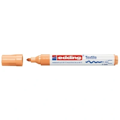 Image of edding 4500 textile marker light orange box of 10 round nib 2 3 mm permanent fabric markers for drawing on textiles, wash resistant up to 60 C pens lettering