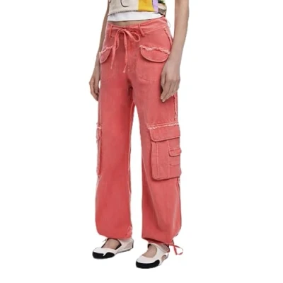 Image of Desigual Cargo trousers, Women&#039;s, Size: 14, Red