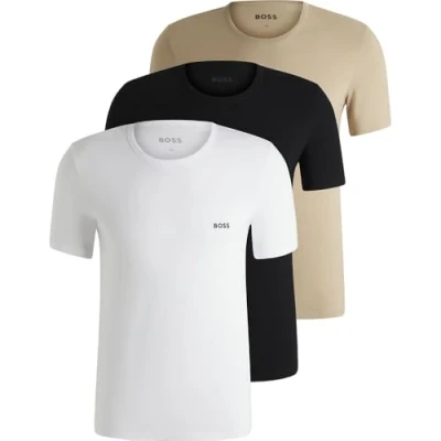 Image of BOSS Classic 3 PACK Pyjama top, Men&#039;s, Size: XL, White/beige/black