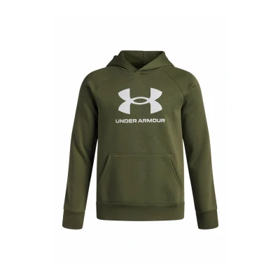 Image of Under Armour Boy&#039;s Rival Fleece Big Logo Hoodie Hooded Sweatshirt