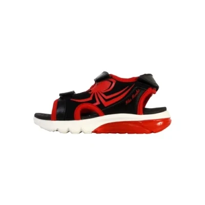 Image of Geox Light UP Spider MAN Sandal Ciberdron Sandals for kids, Size: 10K, Black/red Imitation leather/ textile