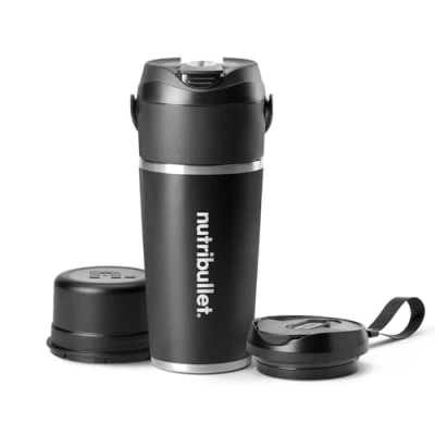 Image of nutribullet Flip Portable Blender with Insulated Cup (590ml) 24hr Chill Tumbler 11.1V High Torque Motor Blends Frozen Fruit, Nuts &amp; Ice for Smoothies Juices Long Lasting Rechargeable Battery