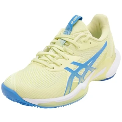 Image of Asics Solution Speed FF 3 Clay court tennis shoes, Women&#039;s, Size: 9, Huddle yellow/blue coast shoes
