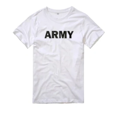 Image of Brandit ARMY Print Tshirt, Men&#039;s, Size: Small, White