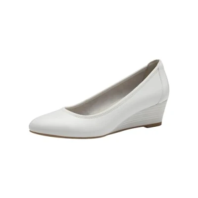 Image of Tamaris Wedges, Women&#039;s, Size: 4, White Leather