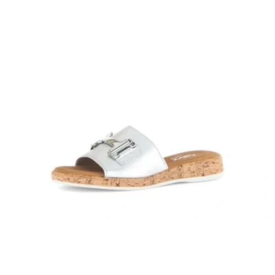 Image of Gabor Comfort Slippers, Women&#039;s, Size: 6, Silver coloured Leather