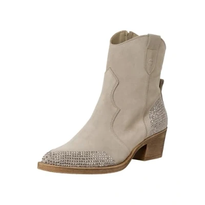 Image of Tamaris Cowboy/biker ankle boot, Women&#039;s, Size: 36, Taupe comb shoes