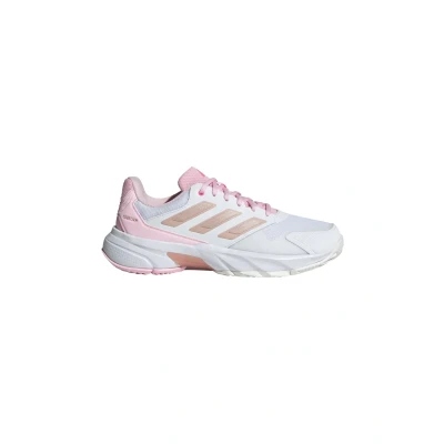 Image of adidas Performance Courtjam Control Multicourt tennis shoes cloud white silver metallic lucid pink, Women&#039;s, Size: 6