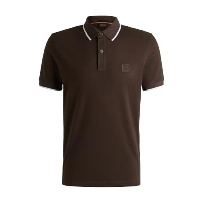 Image of BOSS Passertip Polo shirt, Men&#039;s, Size: Medium, Open brown