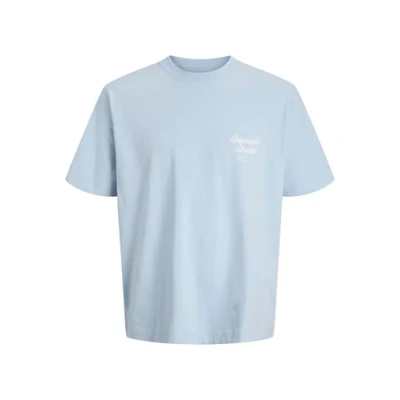 Image of Jack &amp; Jones Junior Jornorrebro TYPO TEE CREW NECK Print Tshirt for kids, Size: 8y, Skyway
