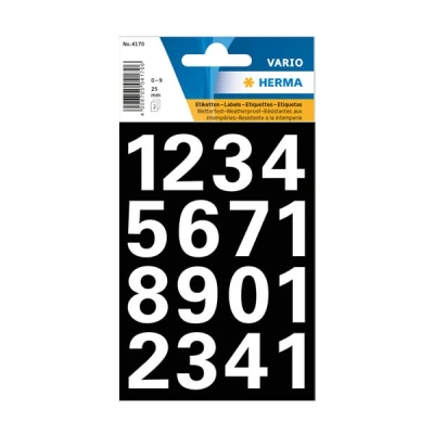 Image of Herma 4170 Numbers 09 Weather MM 25 Sheets White
